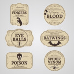 10 Best Vintage Halloween Printable Labels Printablee