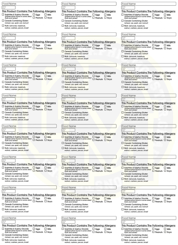 240 Allergy Warning Labels Baking Cakes Allergies Stickers Labels