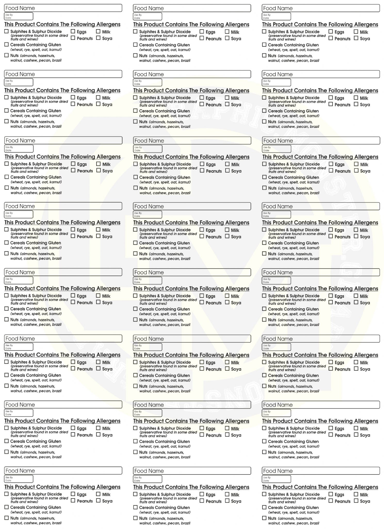 240 Allergy Warning Labels Baking Cakes Allergies Stickers Labels 240 Allergy Warning Labels Baking Cakes Allergies Stickers Labels
