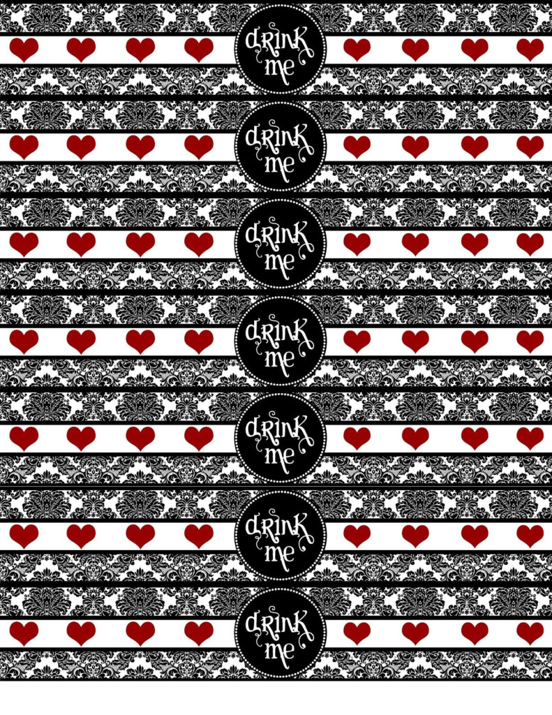 Alice In Wonderland drink Me Water Bottle Labels Free Printable 