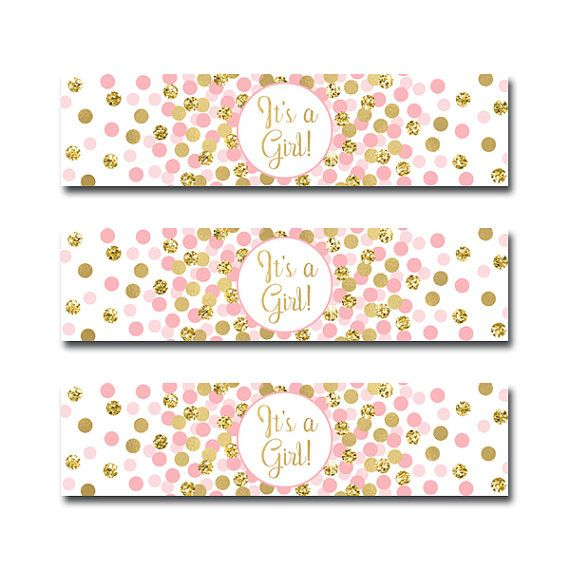 Baby Shower Water Bottle Labels Printable Party Supplies It s A Girl 