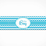 Blue Chevron Water Bottle Labels Its A Boy INSTANT DOWNLOAD