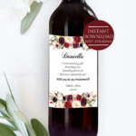 Bridesmaid Proposal Wine Bottle Label Template Bridal Shower Etsy