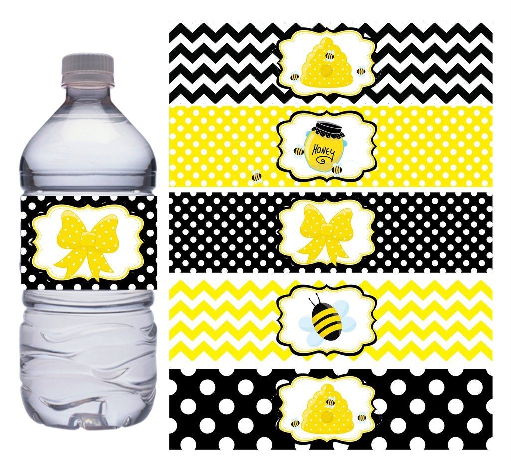 Bumble Bee Water Bottle Labels Bottle Labels Water Bottle Labels