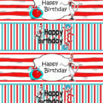 Cat In The Hat Water Bottle Labels Dr Seuss Party Labels Etsy