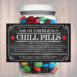 Chill Pills Label Chalkboard Label Gag Gift Professional Office Gift