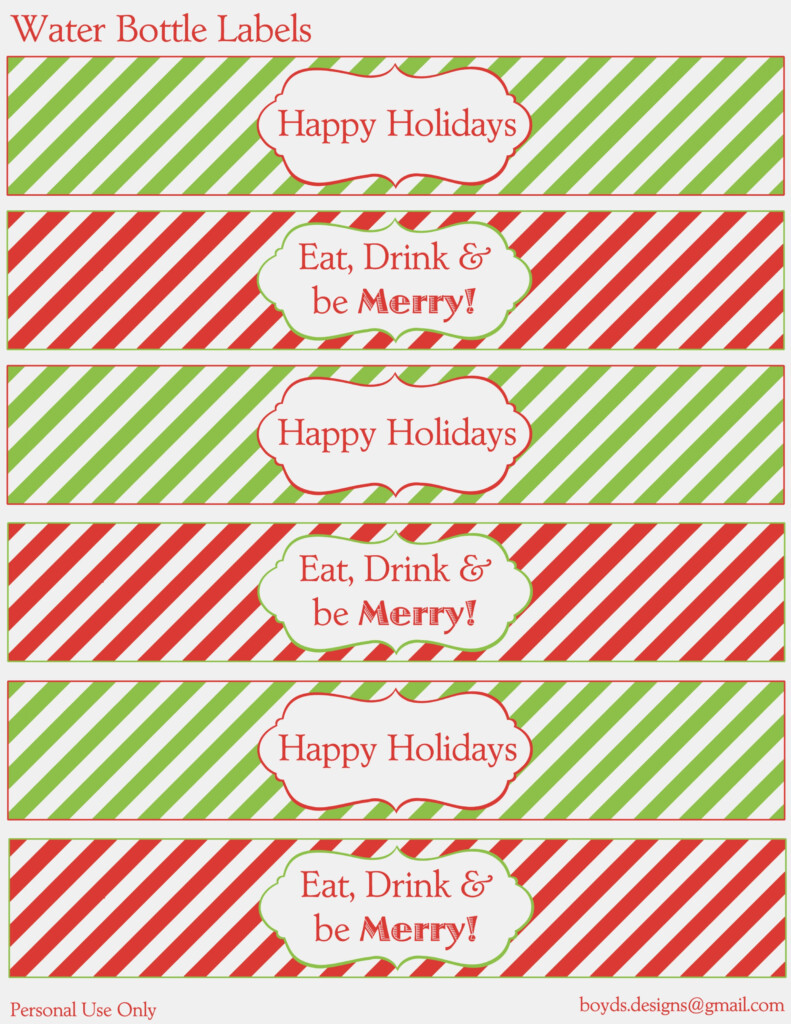 Christmas Water Bottle Labels Free Printable Free Printable