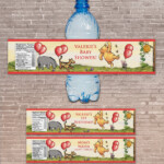Custom Classic Winnie The Pooh Water Bottle Label Instant Etsy