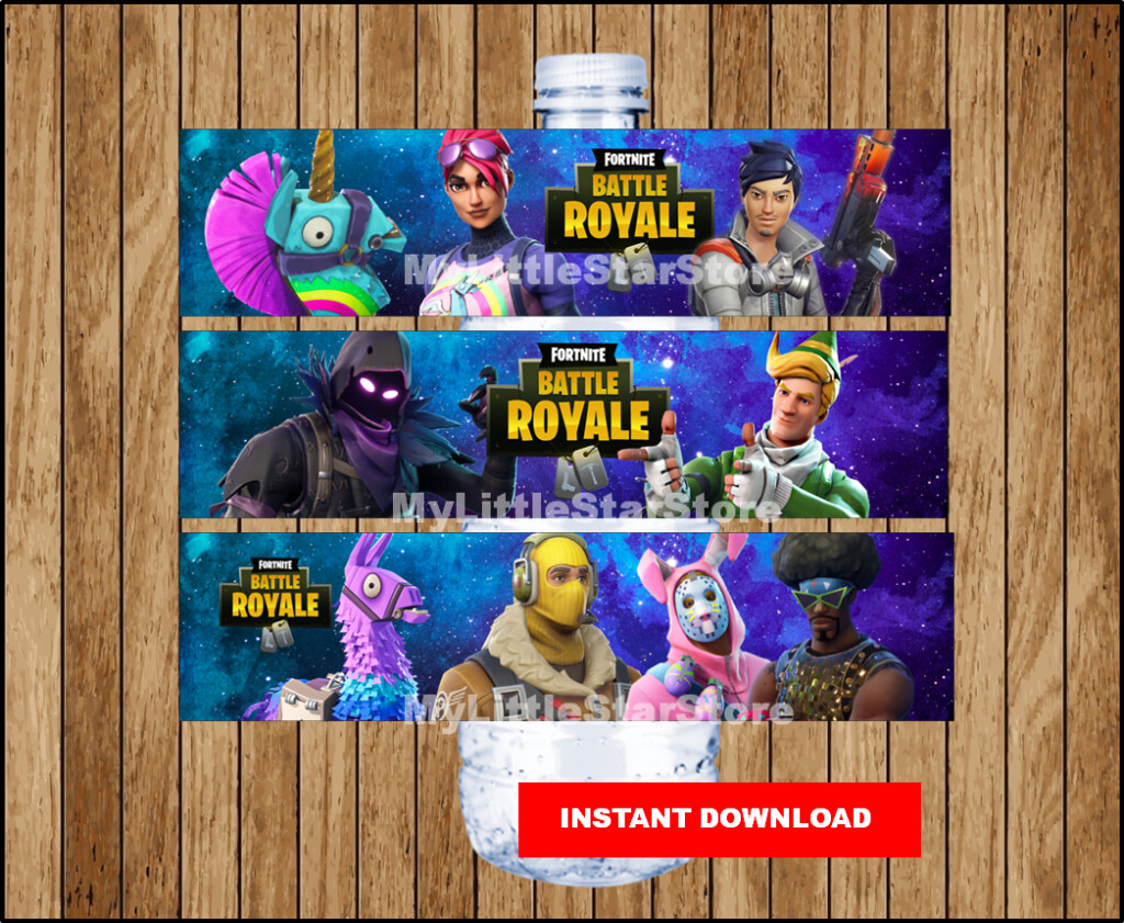 Fortnite Water Bottle Label Printable Fortnite Water Labels Fortnite 