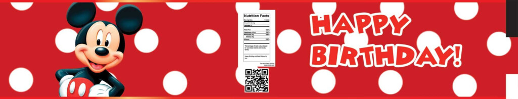 FREE Mickey Mouse Water Bottle Labels Mickey Mouse 1st Birthday 