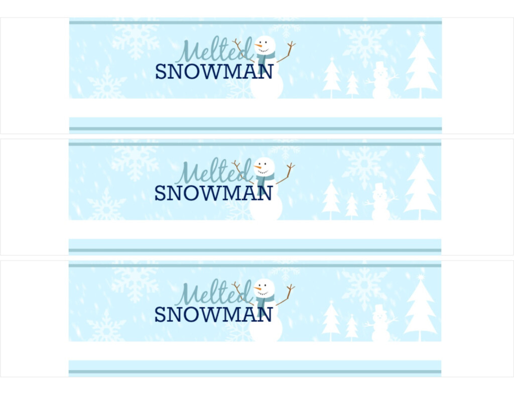 FREE Printable Melted Snowman Water Bottle Labels SheSaved 