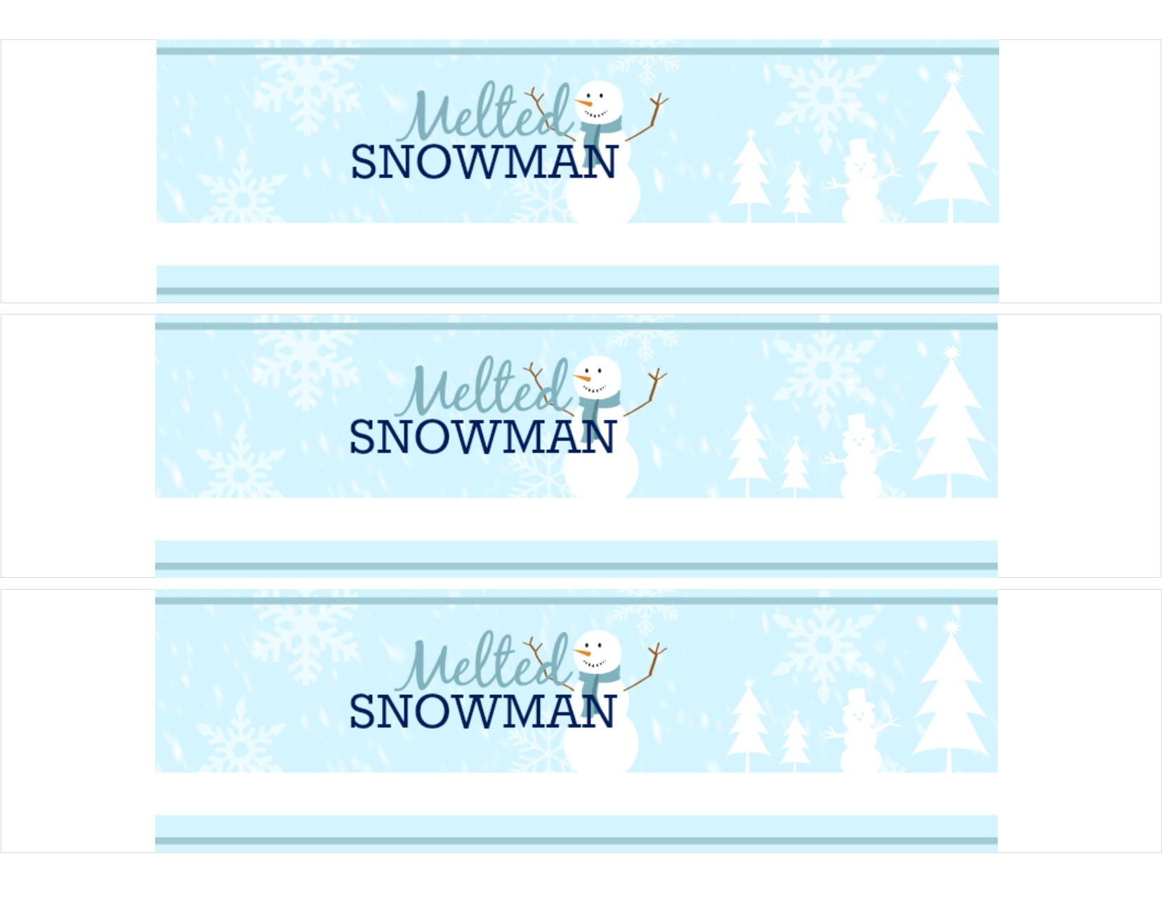 FREE Printable Melted Snowman Water Bottle Labels SheSaved FREE Printable Melted Snowman Water Bottle Labels SheSaved
