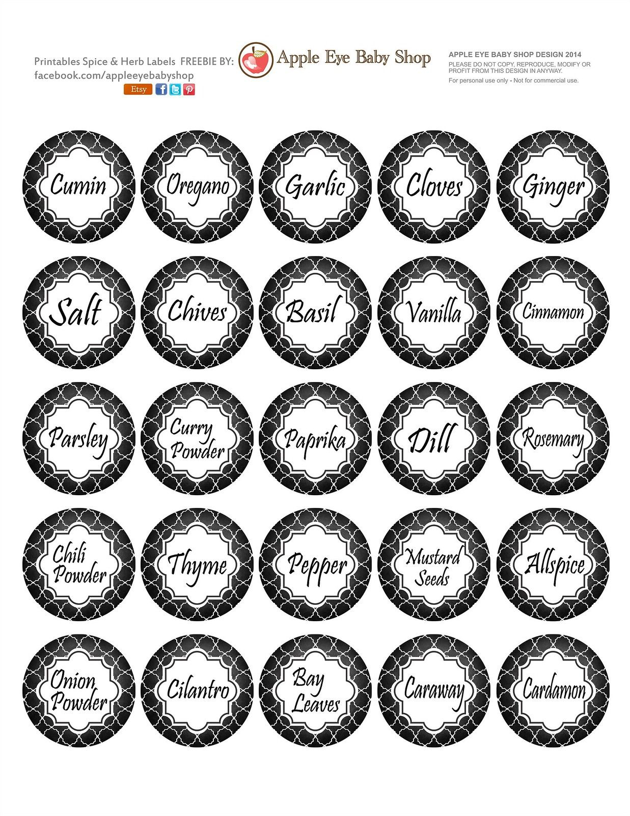 FREE Printables Spice Jar Labels Herb Labels Jar Labels FREE Printables Spice Jar Labels Herb Labels Jar Labels