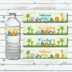 Free Water Bottle Label Template Baby Shower Best Of Safari Water