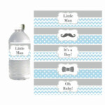 Free Water Bottle Label Template Baby Shower Lovely Mustache Baby