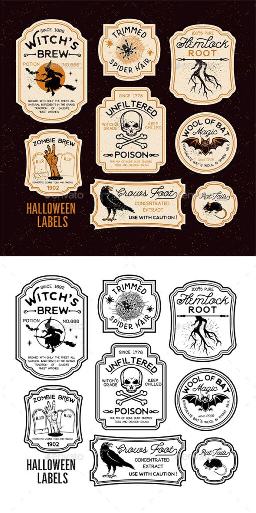 Halloween Bottle Labels Halloween Bottle Labels Halloween Bottles 