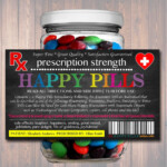 Happy Pills Label Funny Gag Gift Professional Office Gift Christmas