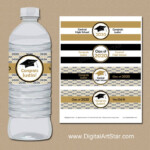 High School Graduation Water Bottle Labels Printable Black Etsy