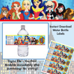 Instant Download DC Super Hero Girls Water Bottle Labels By