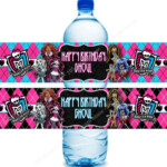 INSTANT DOWNLOAD Printable Monster High Water Bottle Label Monster