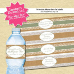 Lace Burlap Bottle Labels EDITABLE Bottle Labels Shabby Chic Lace