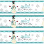 Melted Snowman Water Bottle Labels FREE Printables Practical Frugality