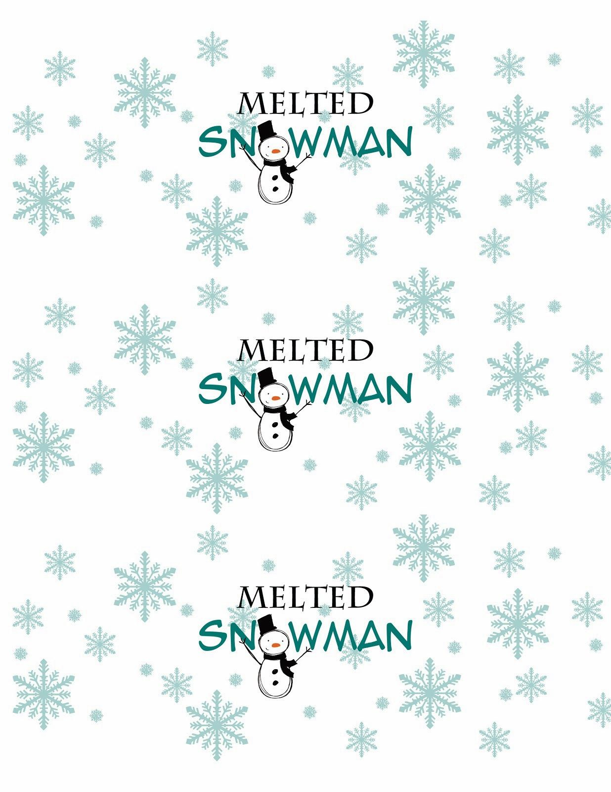 Melted Snowman Water Bottle Labels Melted Snowman Printable Snowman Melted Snowman Water Bottle Labels Melted Snowman Printable Snowman