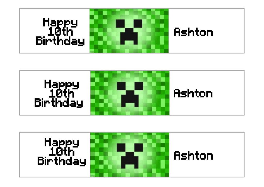 Minecraft Water Bottle Labels Printables Minecraft Minecraft 