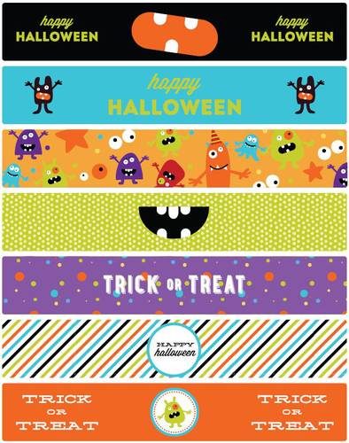 Monster Mash Halloween Water Bottle Labels Printable