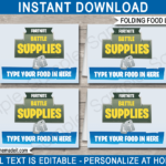 New Fortnite Birthday Party Printables Party Food Label Template