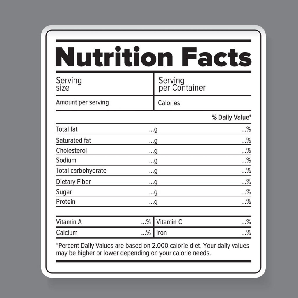 Nutrition Label Template Blank Five Benefits Of Nutrition Label 