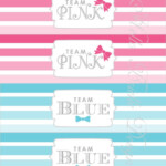 Ombre Gender Reveal Party Printable Water Bottle Labels Baby