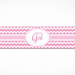 Pink Water Bottle Labels For Chevron Baby Shower Printable INSTANT D