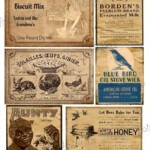 Primitive Farmhouse Pantry Jar Labels Set Sheet 95 Pantry Jars