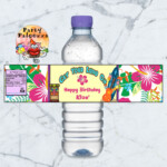 Printable Hawaiian Luau Water Bottle Label Luau Luau Theme Hawaiian