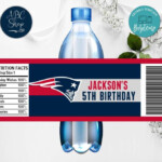 Printable New England Patriots Water Bottle Labels DIY Bobotemp