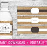 Printable Water Bottle Labels Burlap Wedding By PurdyPrintsNYC