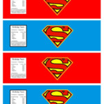 Superman Superhero Water Bottle Label Superhero Party