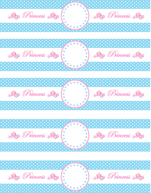 The Sweatman Family Princess Cinderella Water Bottle Labels FREEBIE 