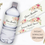Water Bottle Label Template PDF Instant Download Printable Custom Label