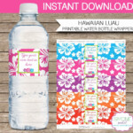 Water Bottle Labels Template Luxury Luau Party Water Bottle Labels Or